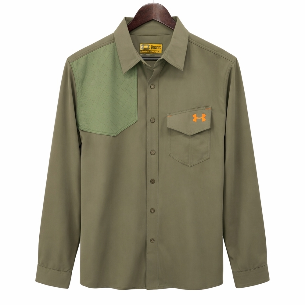 Under Armour XL Shooting Shirt Olive Quilted Shoulder Hunting Field Tactical